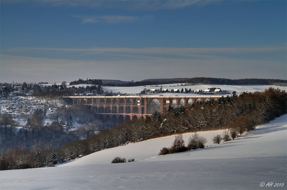 Göltzschtalbrücke im Schnee