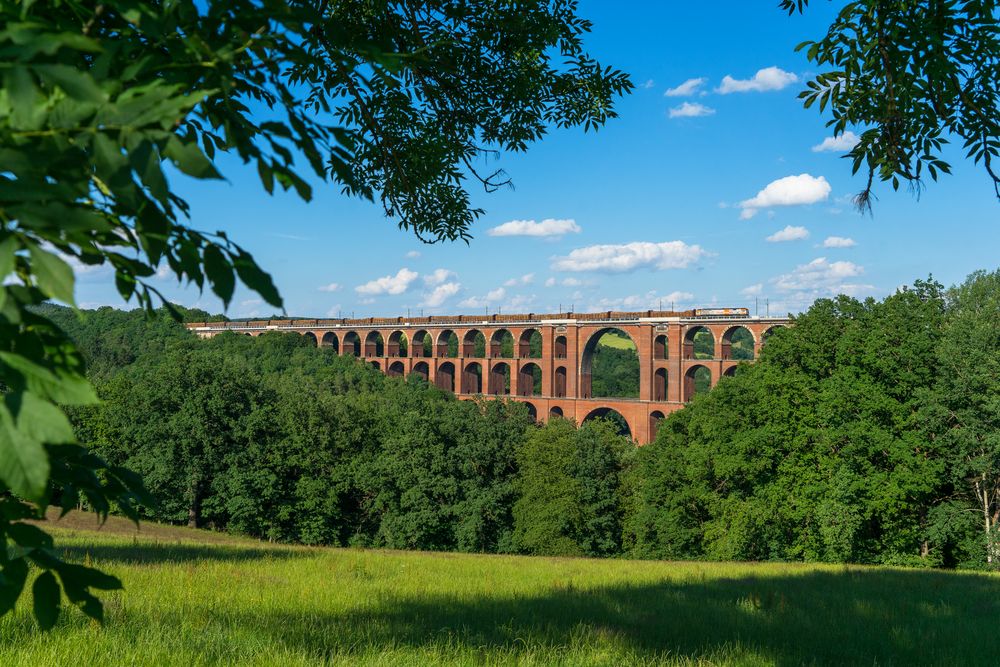 Göltzschtalbrücke mit hvle Tiger und Holzzug