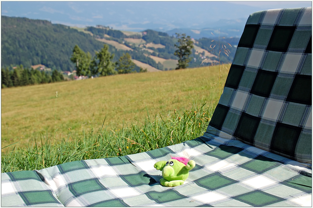 Göönk auf der Sonnenliege