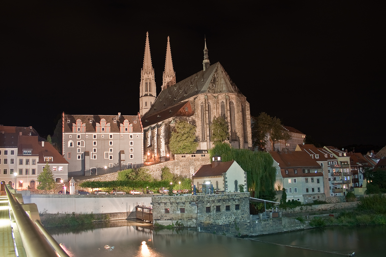 Görlitzer Peterskirche bei Nacht