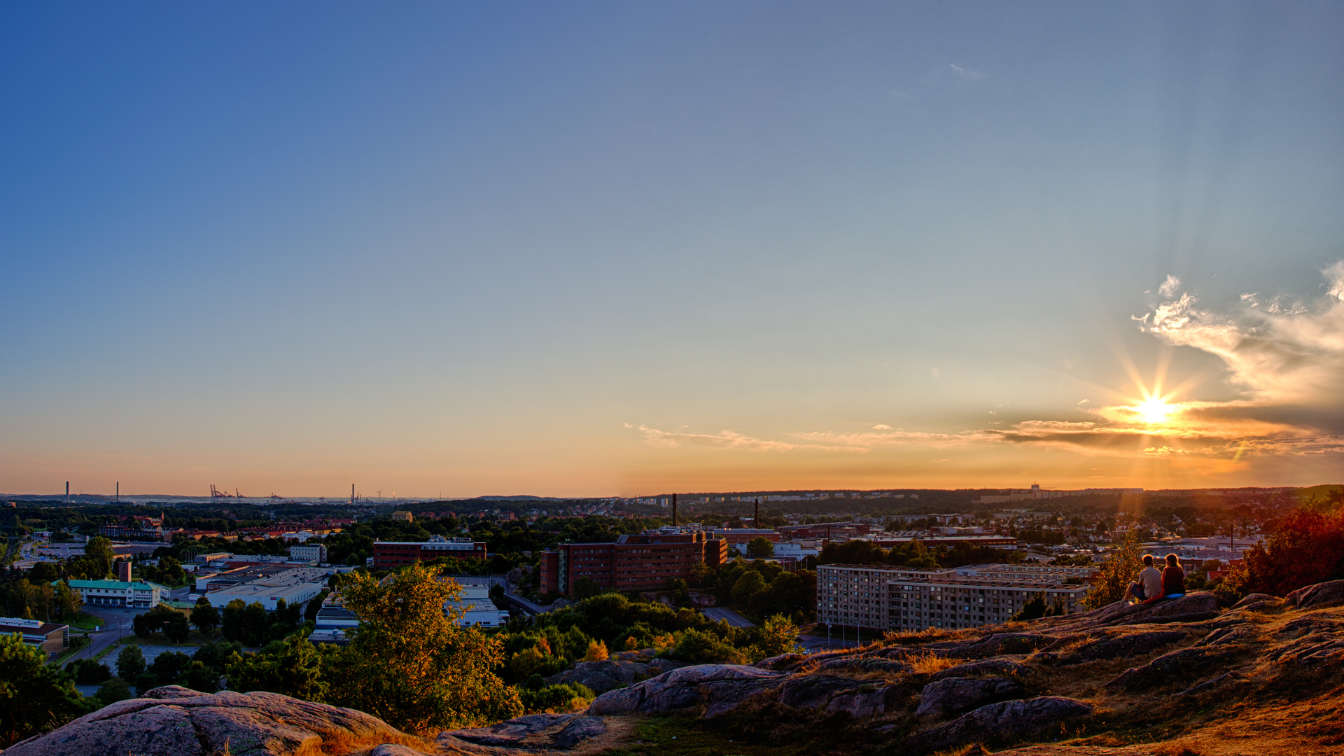 Göteborg Panorama bei Sonnenuntergang