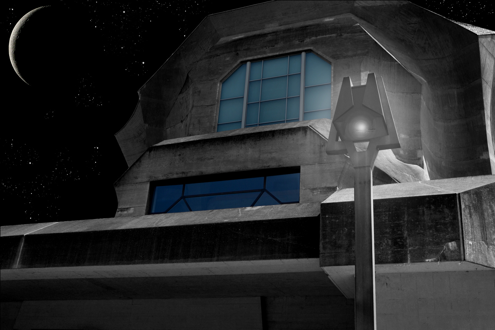 Goetheanum bei Nacht (Montage)