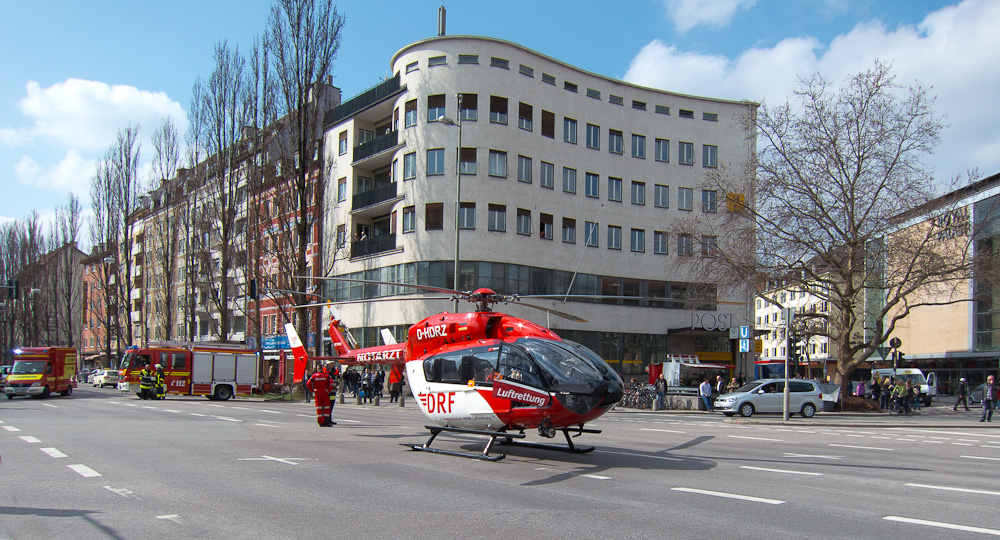 Goetheplatz München DRF Intensivtransport Hubschrauber