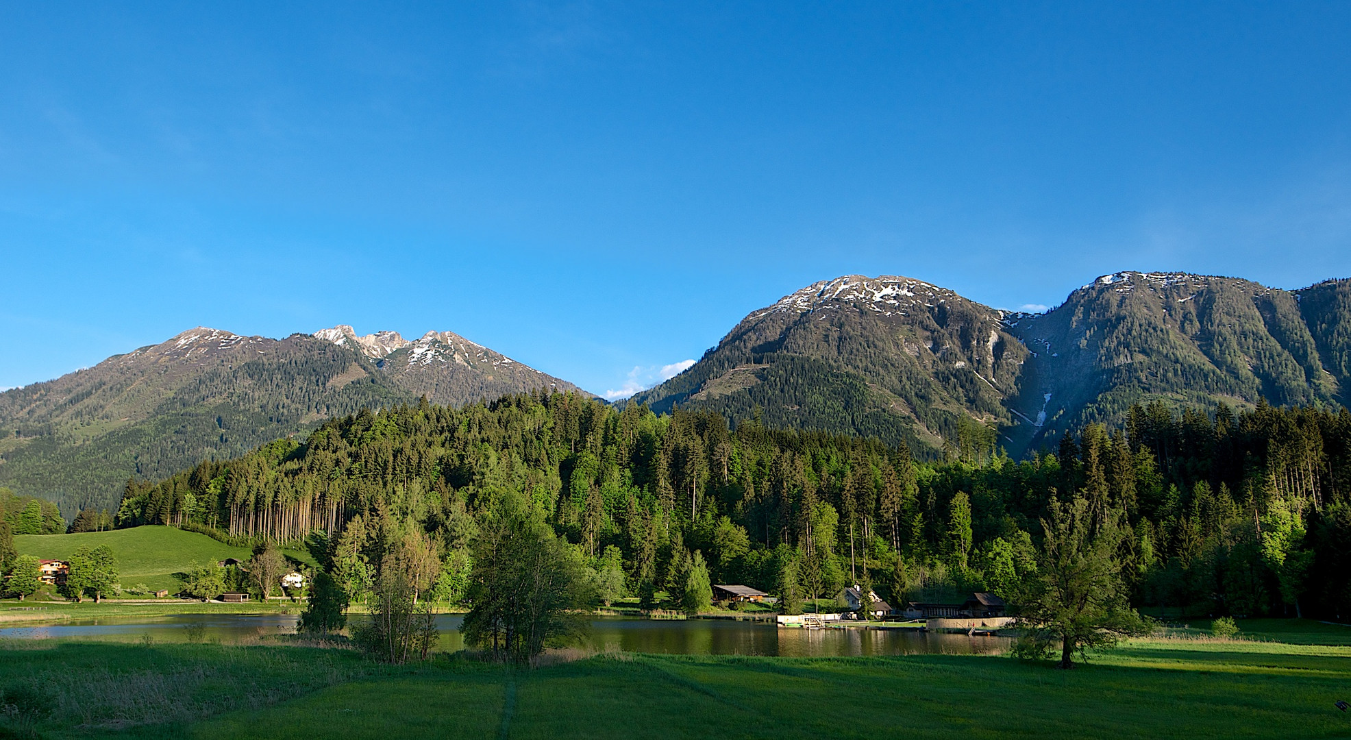 Goldegger See in der letzten Abendsonne