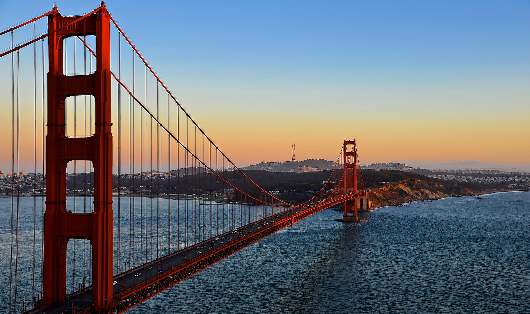 Golden Gate At Sunset