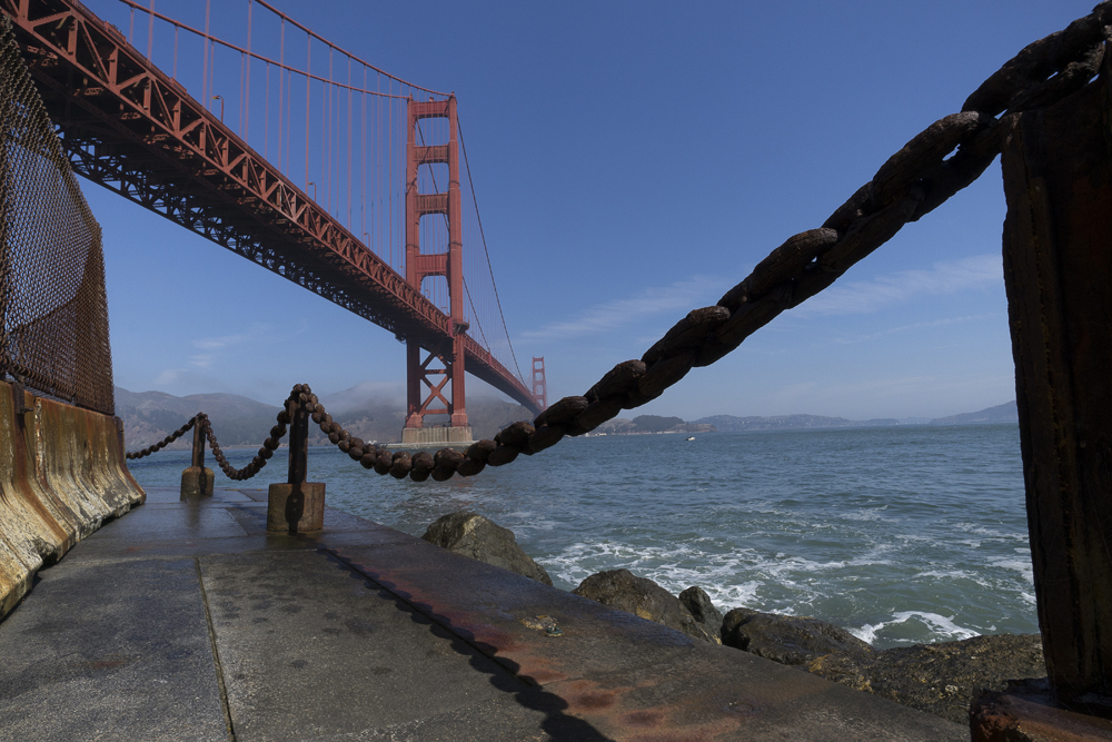 Golden Gate aus ungewohntem (Weit-) Winkel
