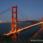 Golden Gate Bridge after sunset