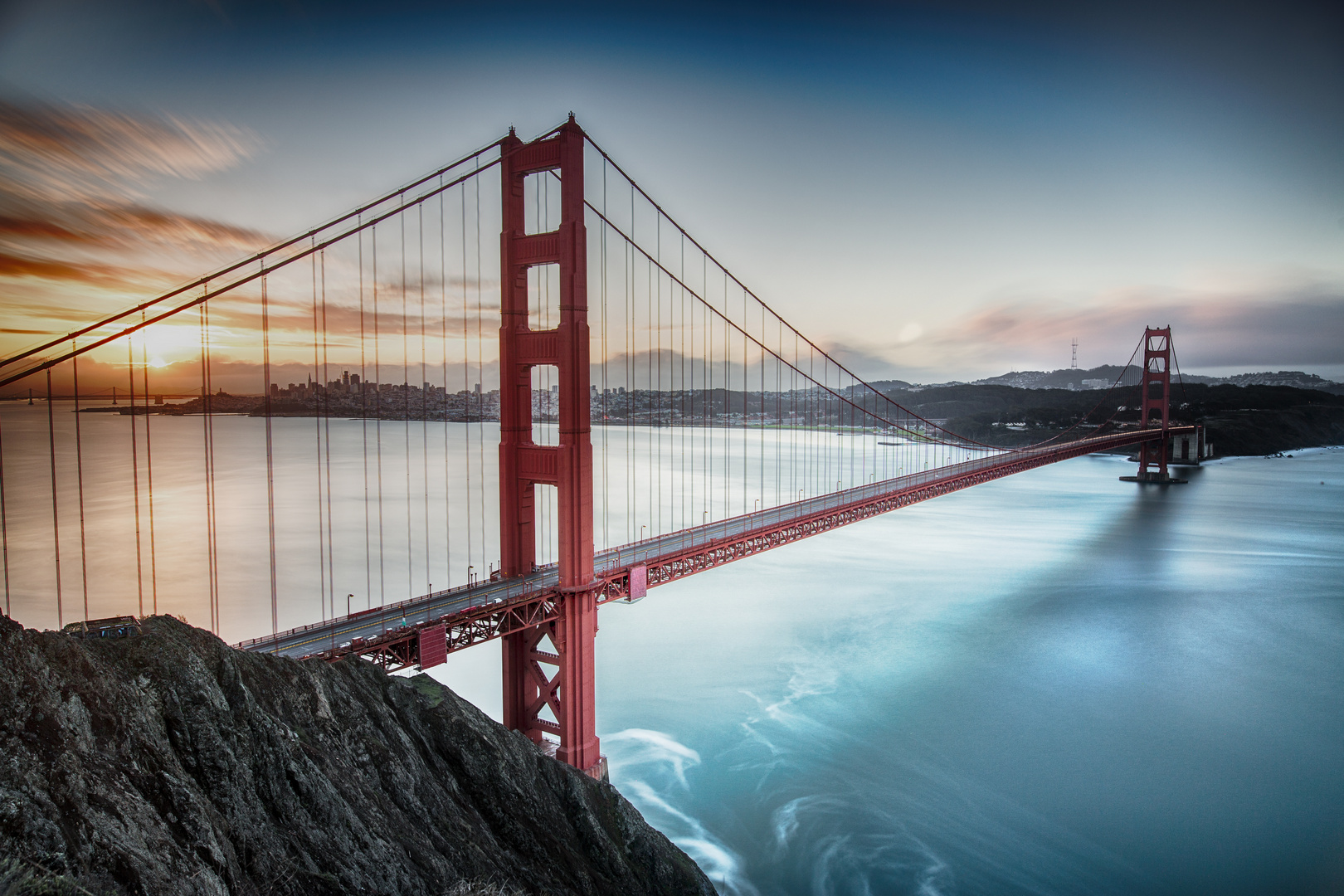 golden gate bridge Foto &amp; Bild world, sonnenaufgang, bridge Bilder