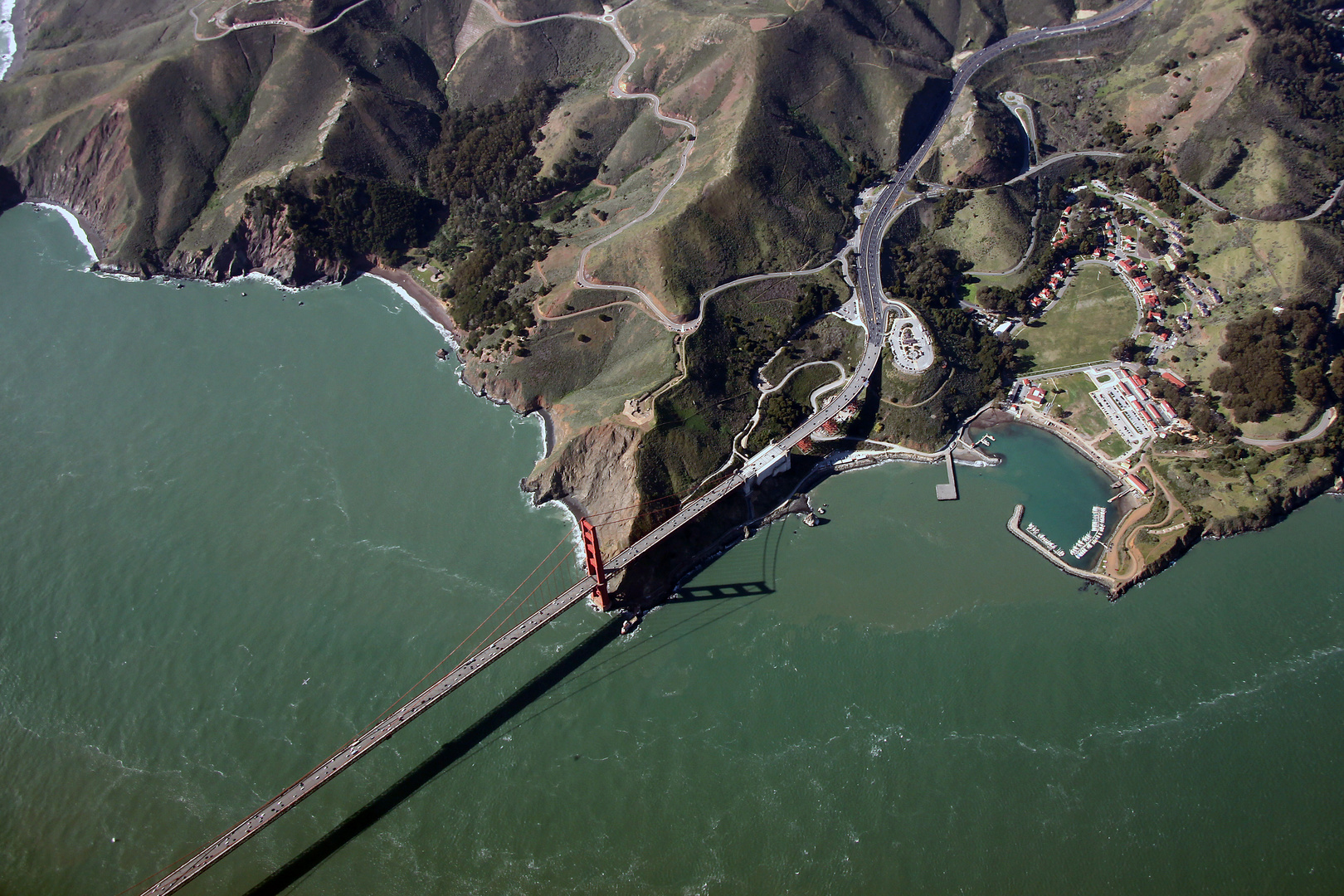 Golden Gate Bridge shortly after take off from San Francisco International Airport