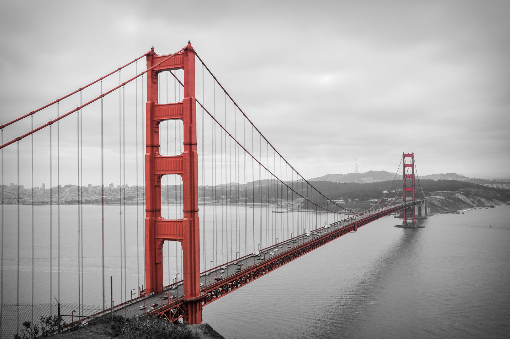 Golden Gate Bridge - tainted red