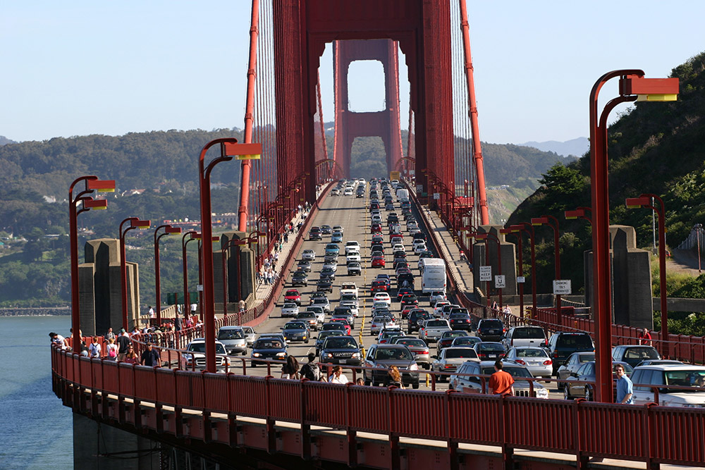 golden gate bridge traffic Foto & Bild north america, united states