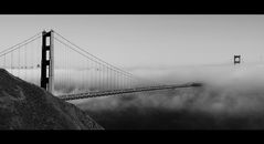 golden gate in fog