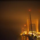 Golden Gate in foggy summer night
