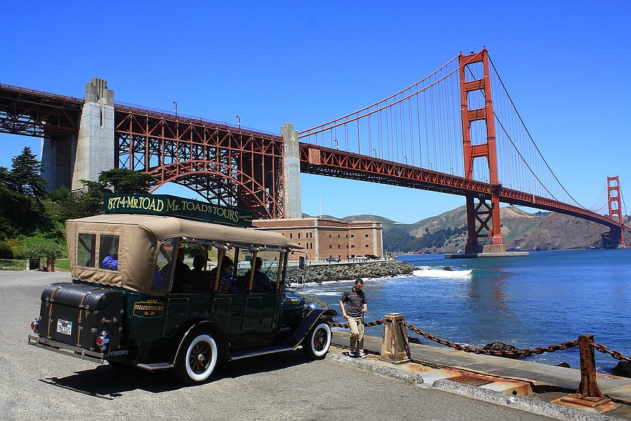 Golden Gate vom Presidio Park aus gesehen