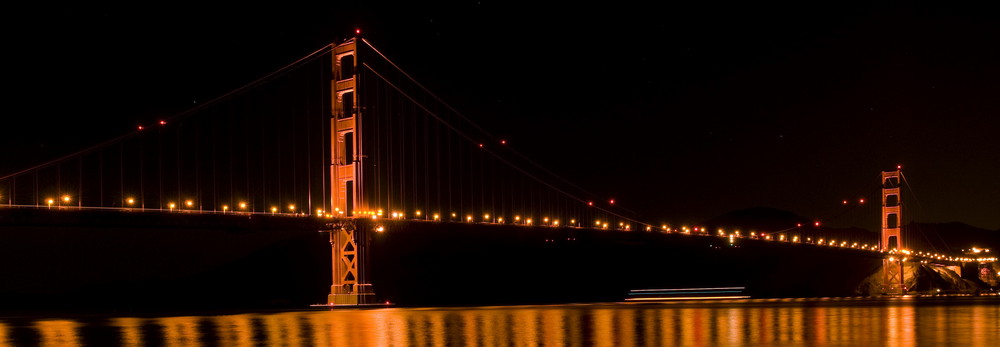 golden gate with ferry