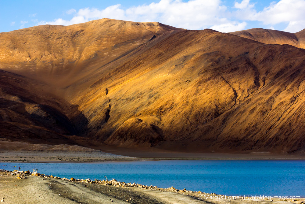 Golden glow at Pangong Tso