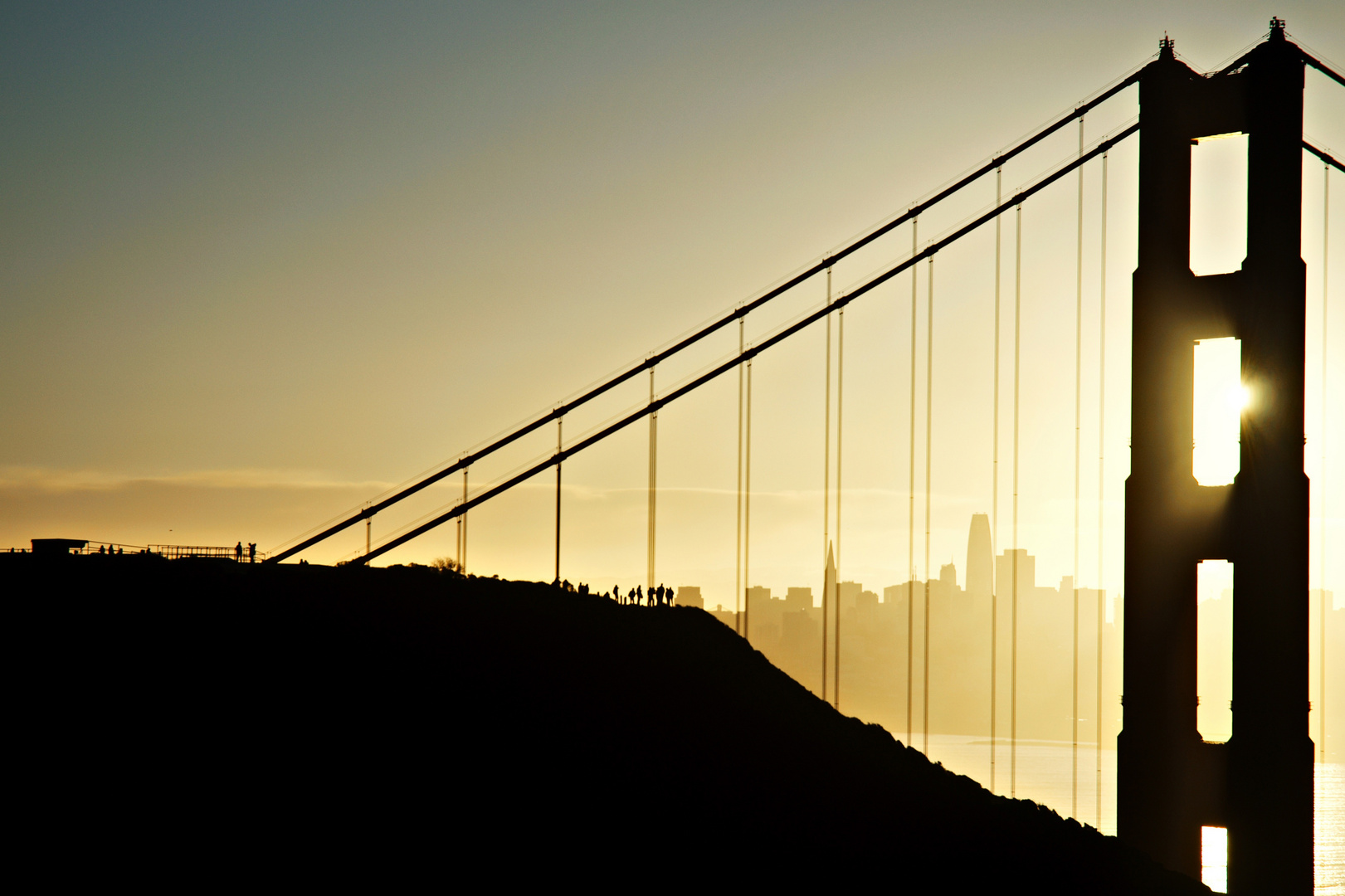 Golden Holiday Morning at the Gate