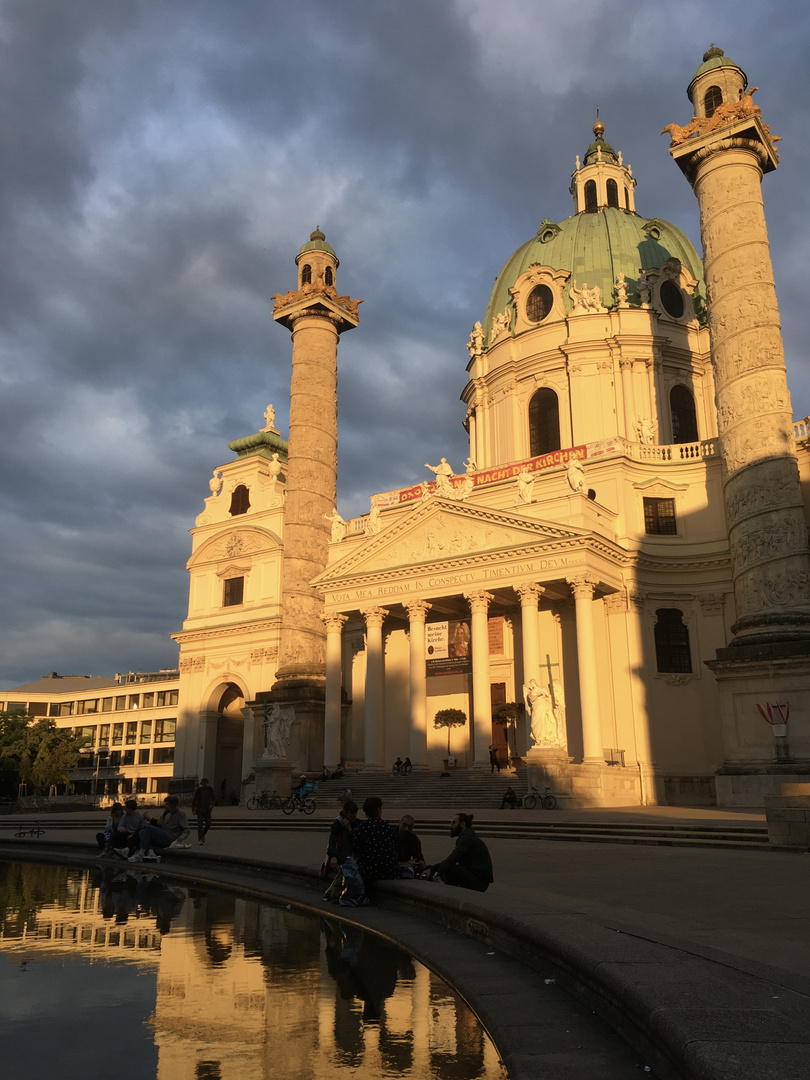 Golden hour at Karlskirche, Vienna