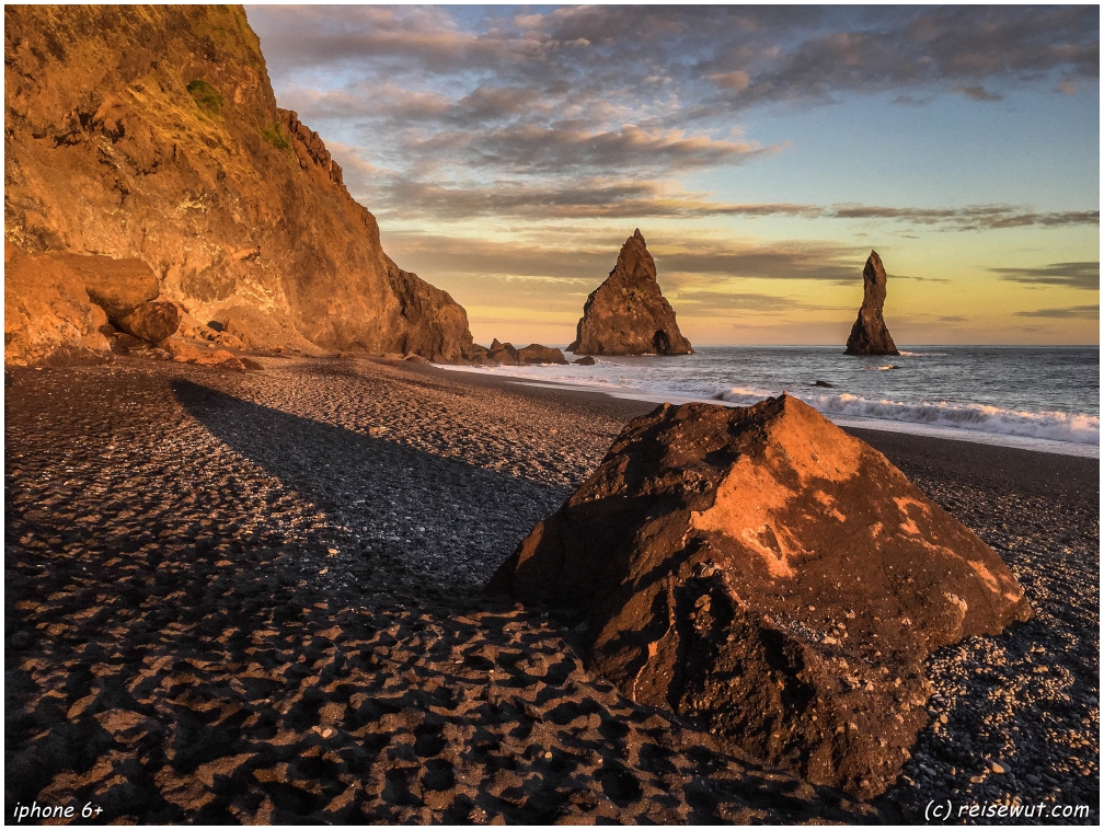 Golden Hour at Reynisdrangar Beach