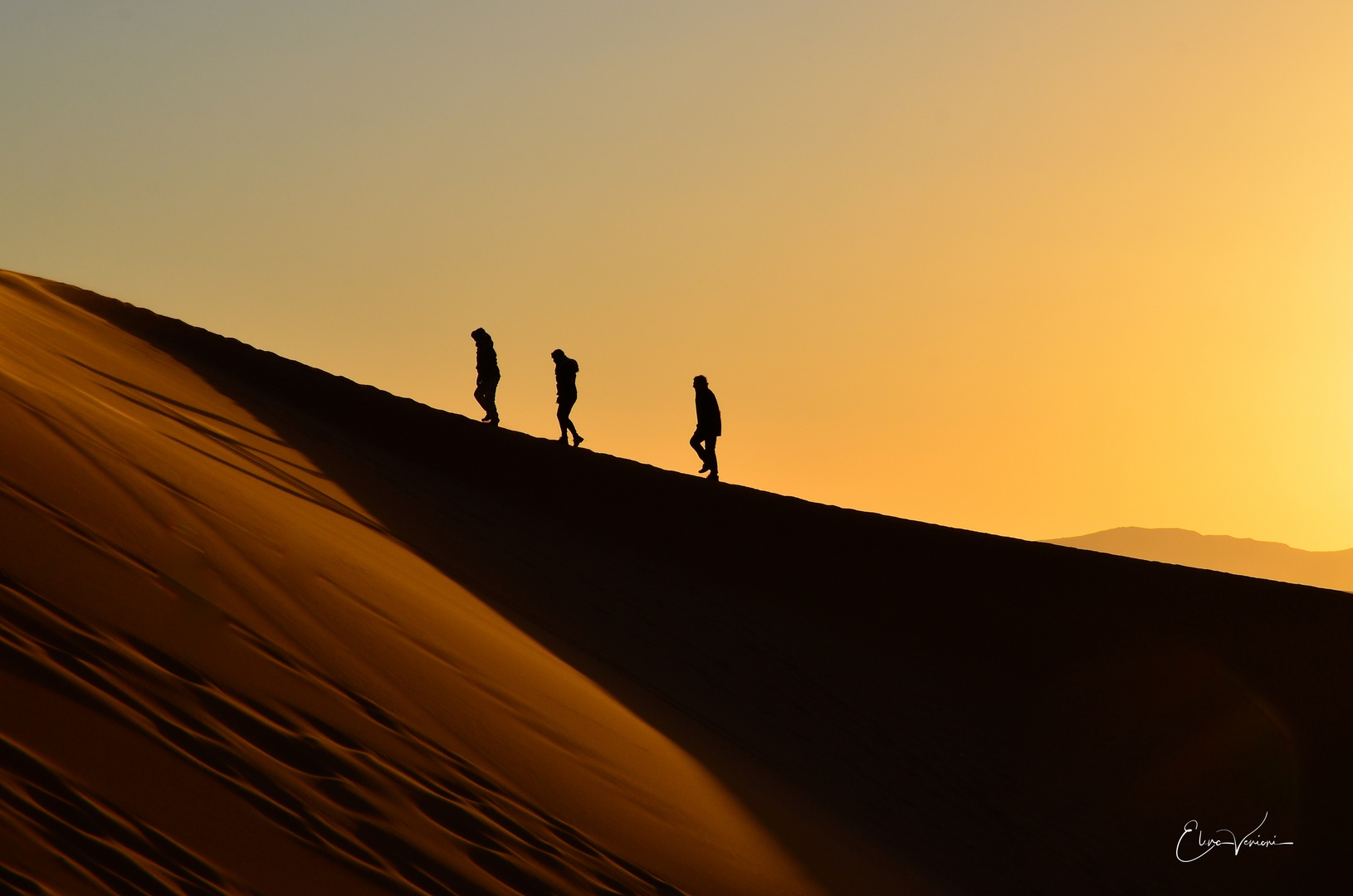 Golden hour, Sahara desert Morocco. 