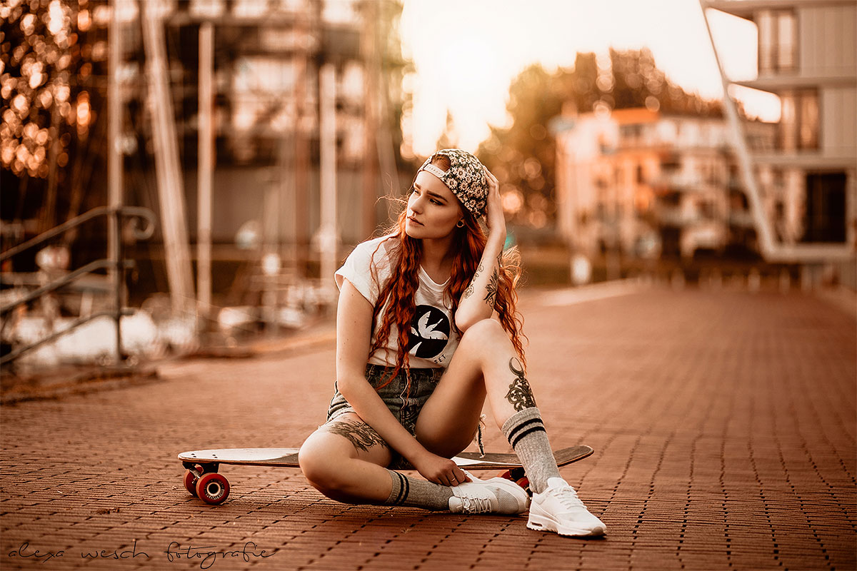 Golden Hour Skater Girl