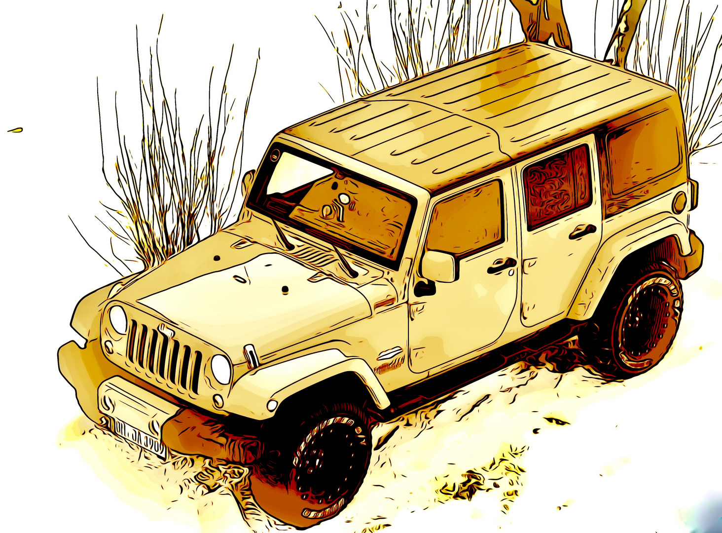 golden jeep