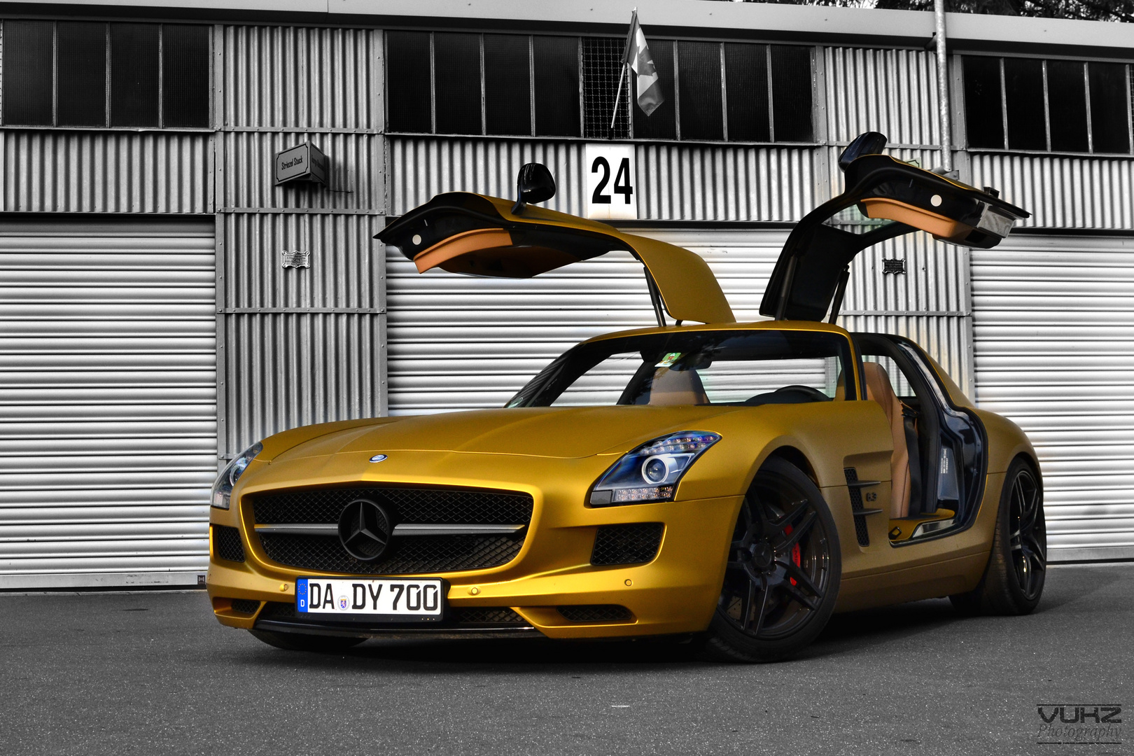 Golden Mercedes SLS AMG