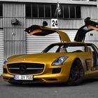 Golden Mercedes SLS AMG