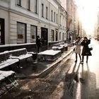 Golden morning shopping