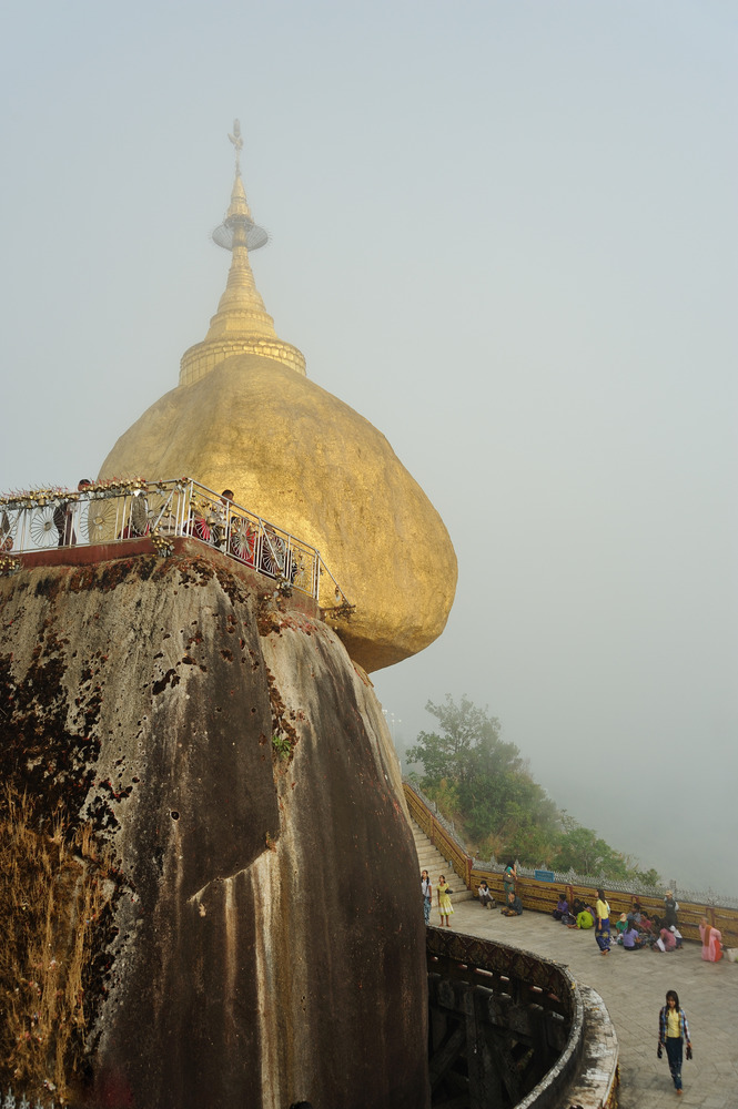 Golden Rock in the Mist