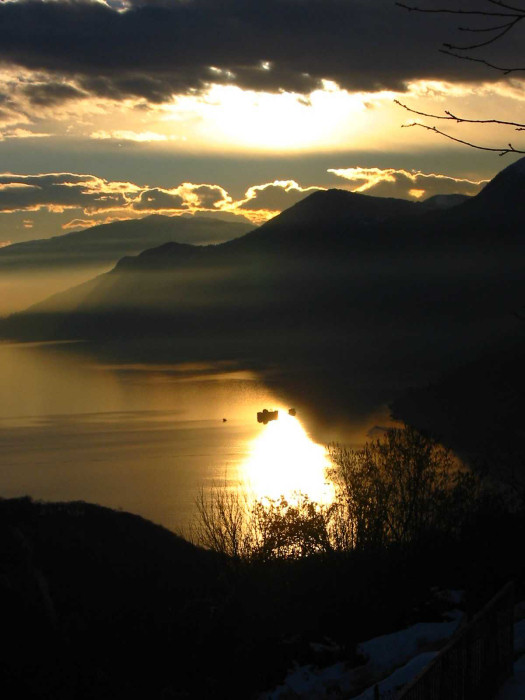 Golden sunset on Lago Maggiore