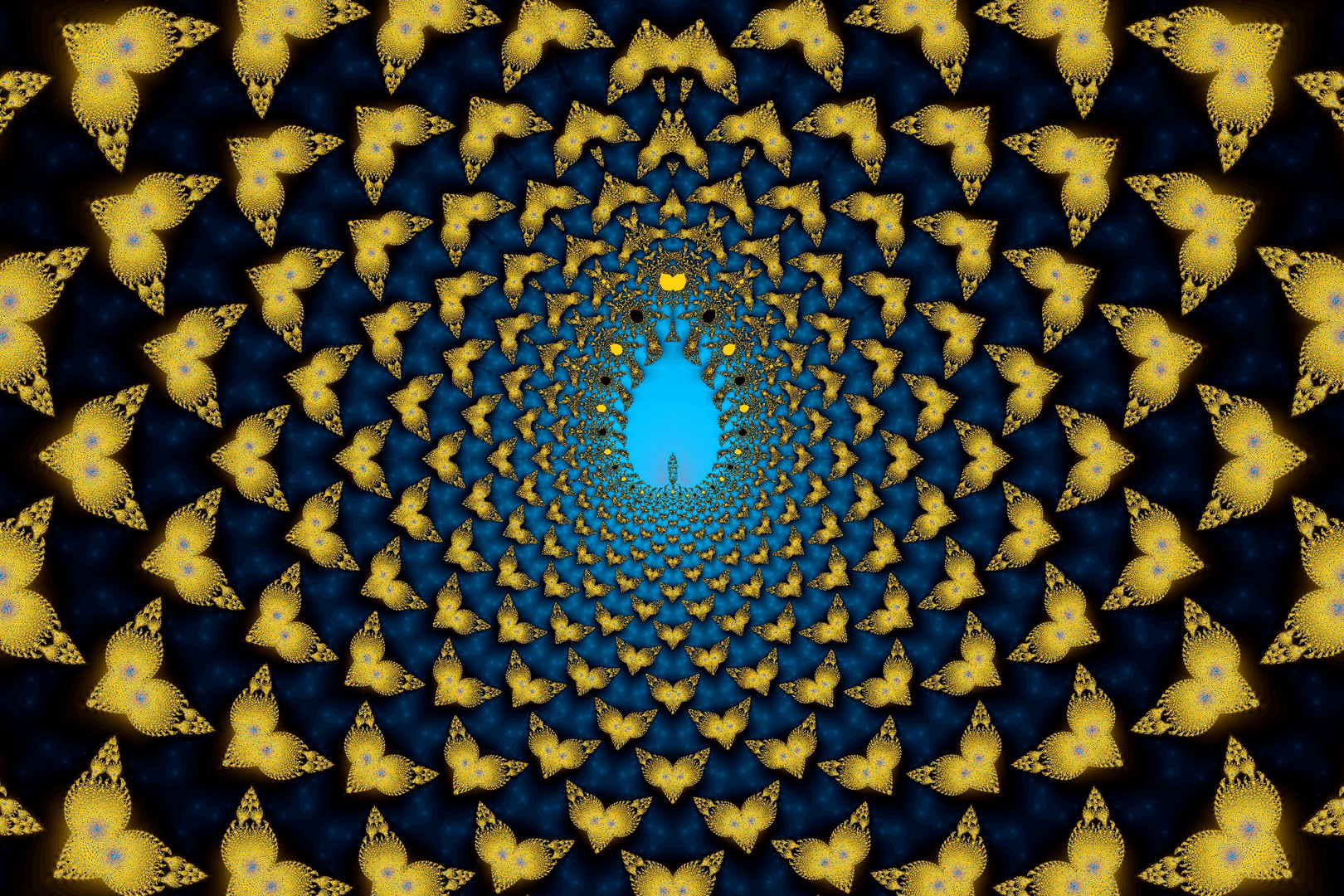 goldene Füchse auf dunkelblau mit kaltem Kerzenlicht