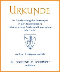 "Goldene Hausnummer"