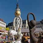 "Goldene Kugel im historischen Rathausturm" Töpfermarkt Gera Ende Mai