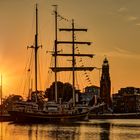 Goldene Stunde am Neuen Hafen in Bremerhaven