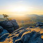 Goldene Stunde im Elbsandstein. 