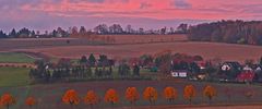 Goldener Herbst und Morgenrot in Köttewitz südlich von unserem Gartengrundstück