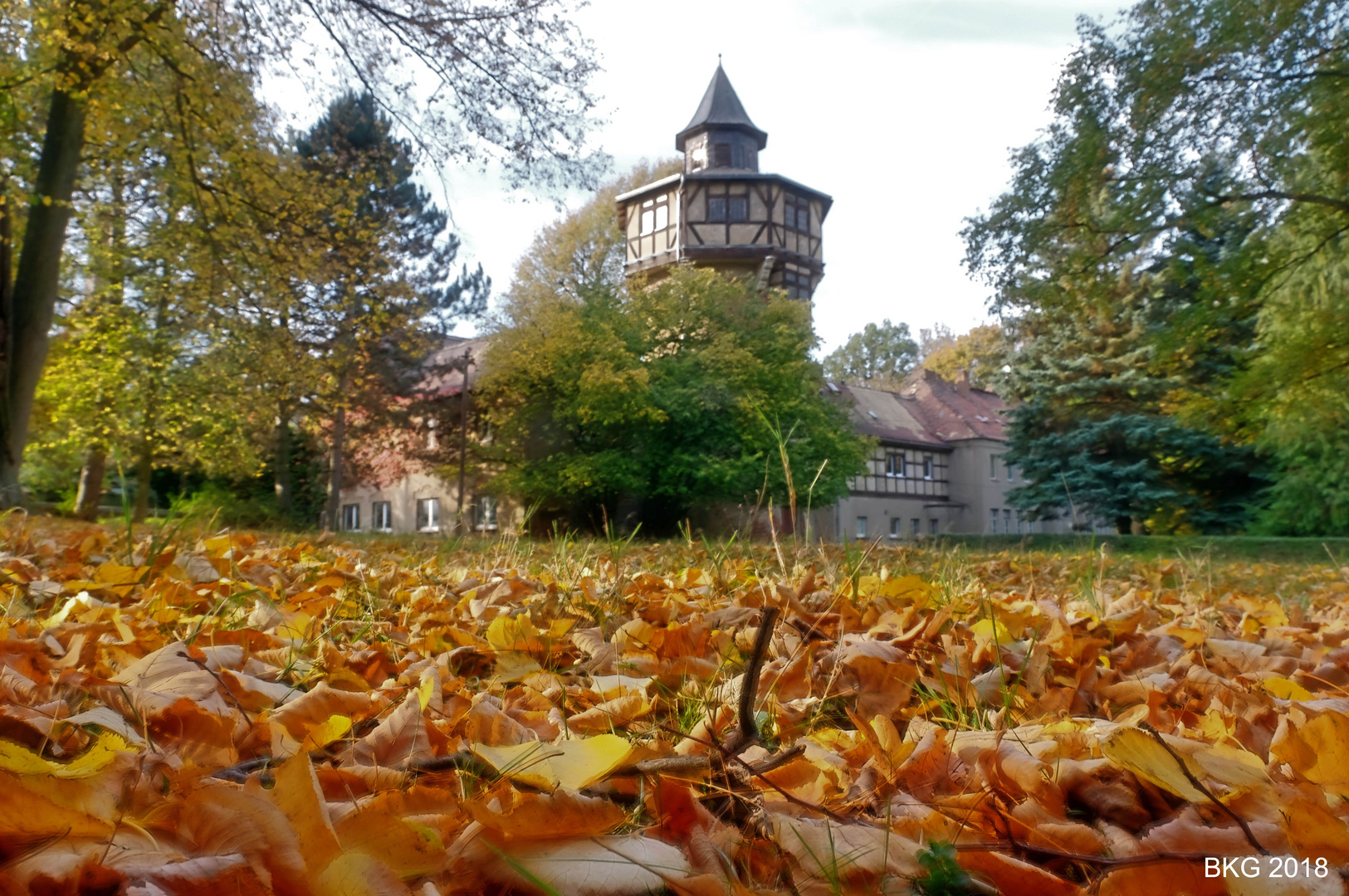 Goldener Oktober an der Heilanstalt Tannenfeld 