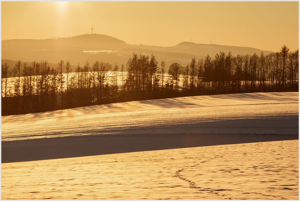 Goldenes Licht im winterlichen Weserbergland...