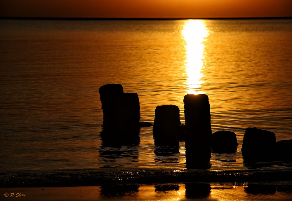 Golderner Abend am Strand