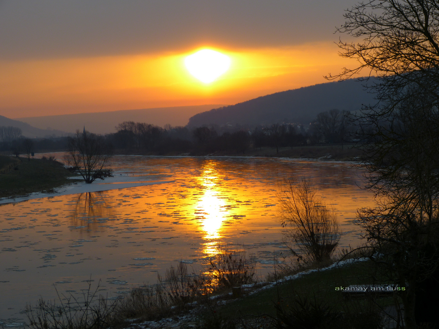 Goldrausch am Morgen - Winter Weser