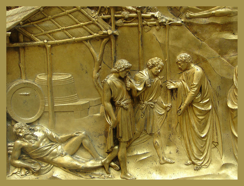 Goldrelief in einem museum in italien
