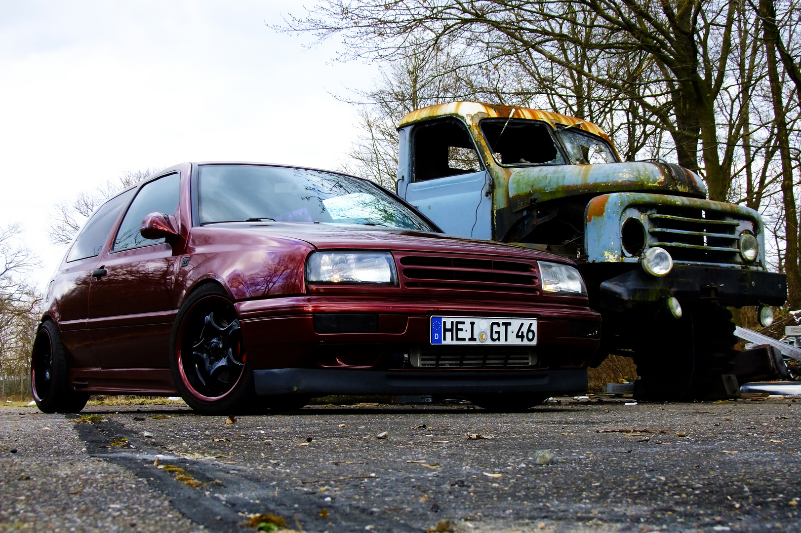 golf 3 vs.lkw