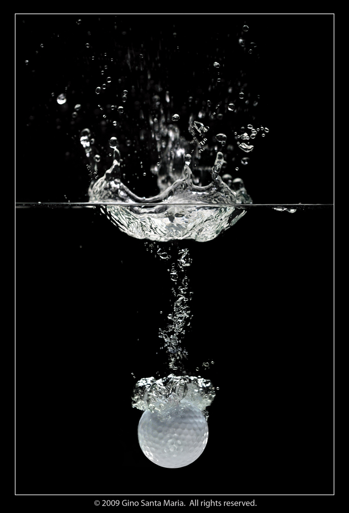 Golf Ball Splashing in Water