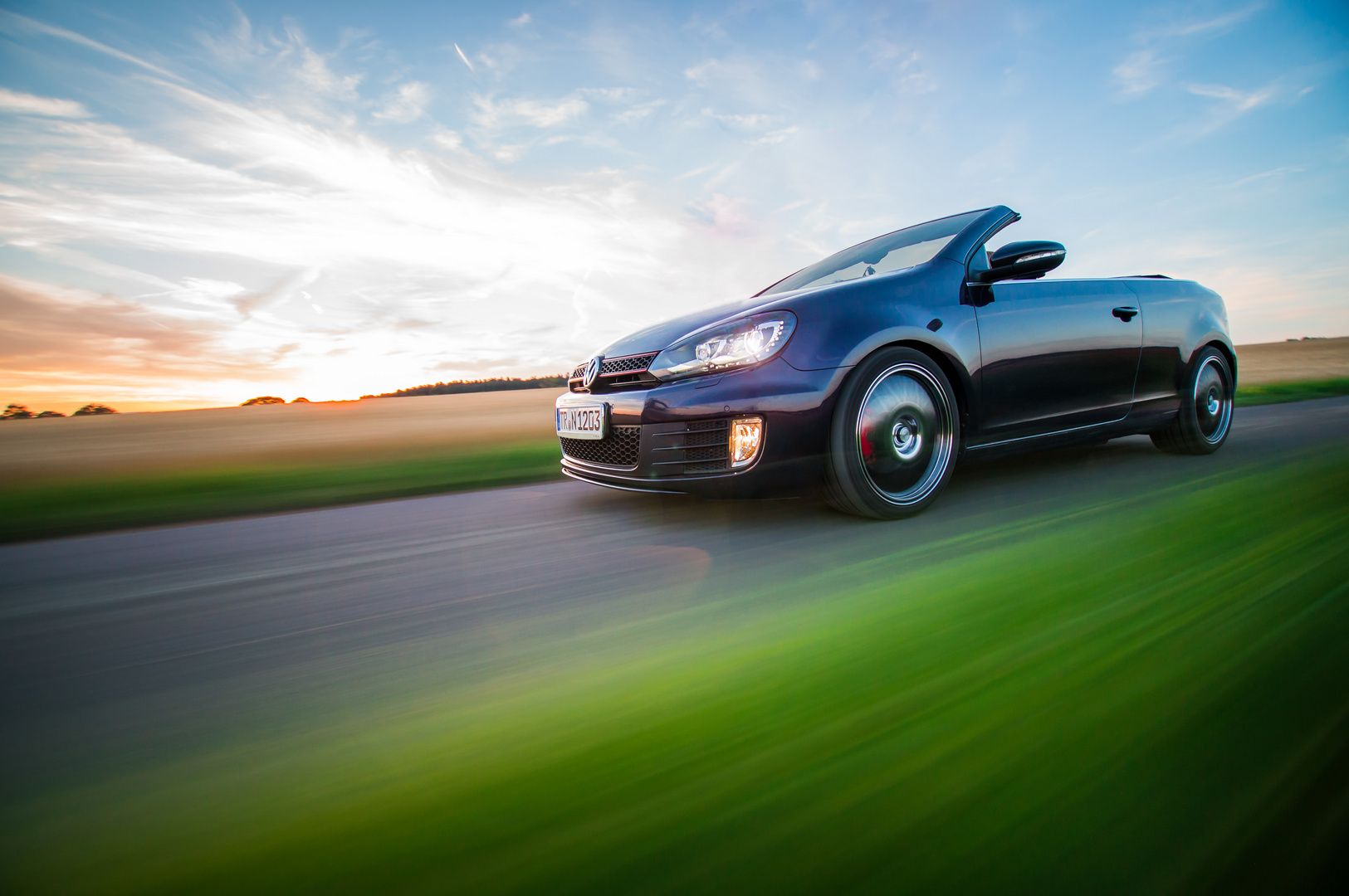 Golf Cabrio im Sonenuntergang