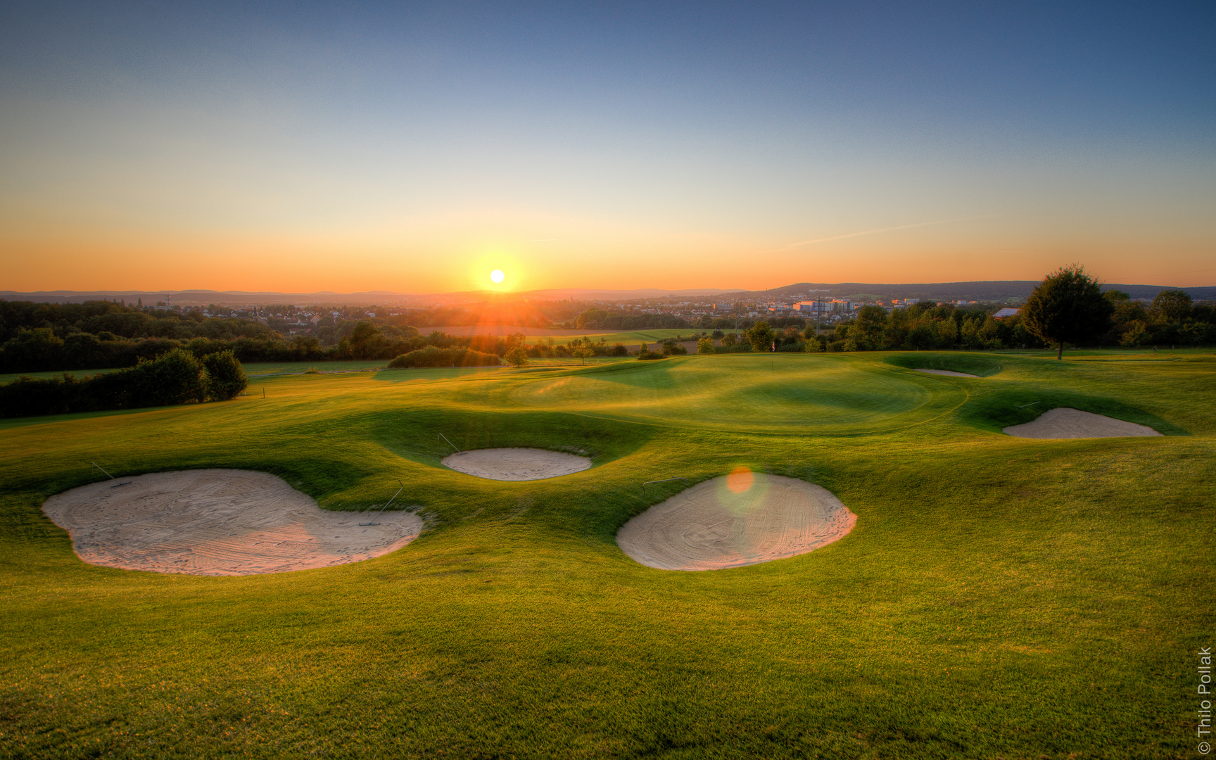 golf course sunset