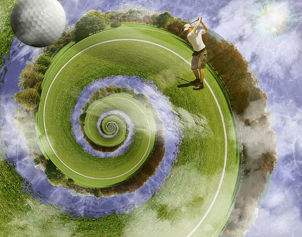 Golfpartie in der Spiralwelt