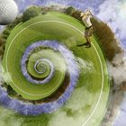 Golfpartie in der Spiralwelt