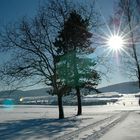 golfplatz im schnee