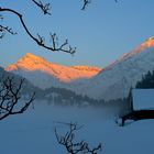 Golzern im Winter ,Abendglühen am Düssistock